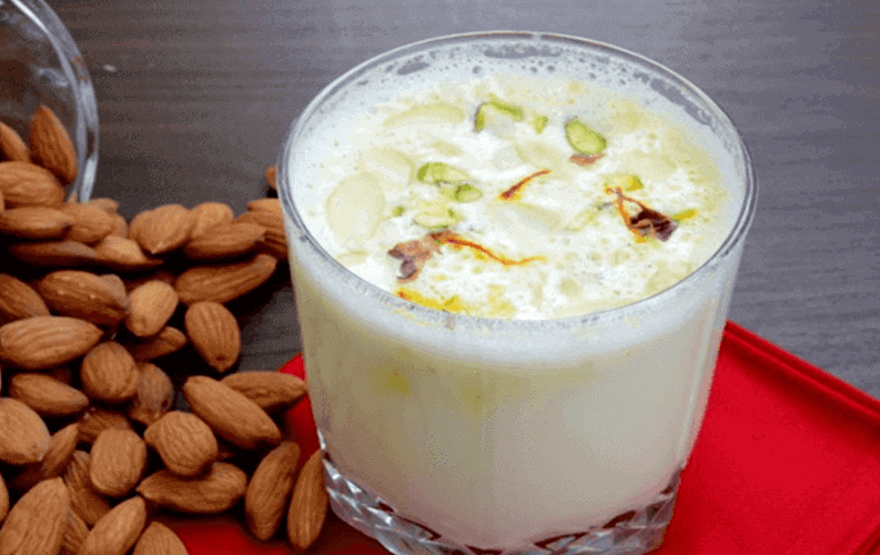 Almond Saffron Milkshake Recipe